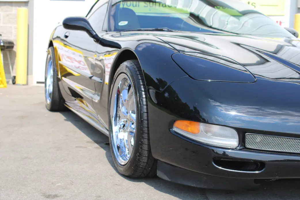 Exterior detailed Corvette showcasing glossy finish and meticulous detailing