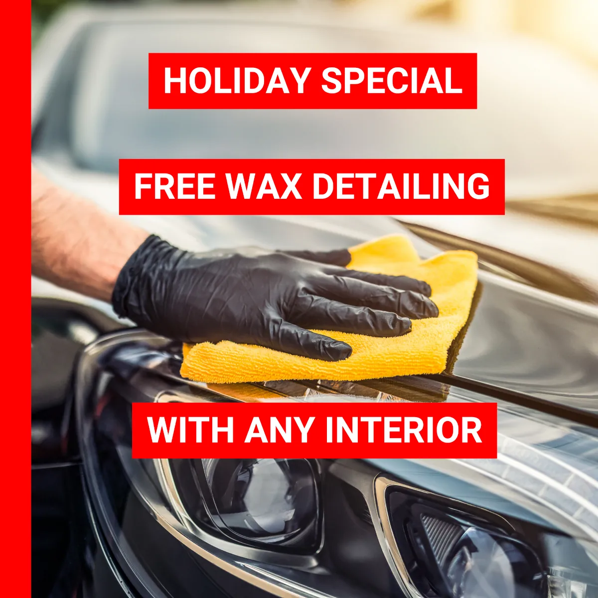 Free wax detail coupon for Appleton Car Wash, offering a discounted premium car detailing service.