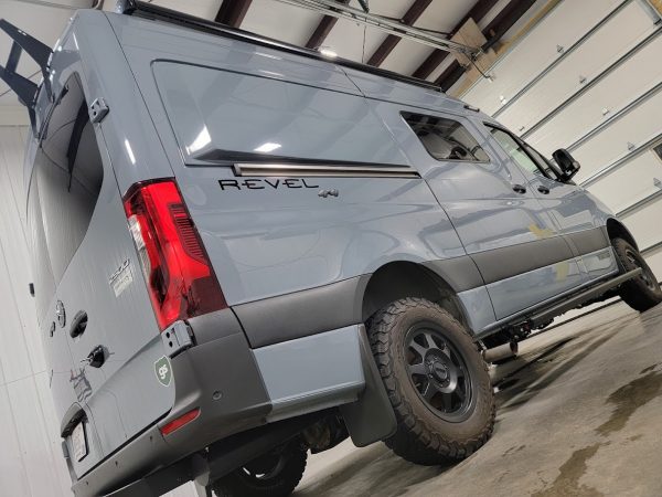 Van Detailing: Revel Sprinter van exterior with a showroom-like shine after ceramic wax detailing in Appleton, WI.